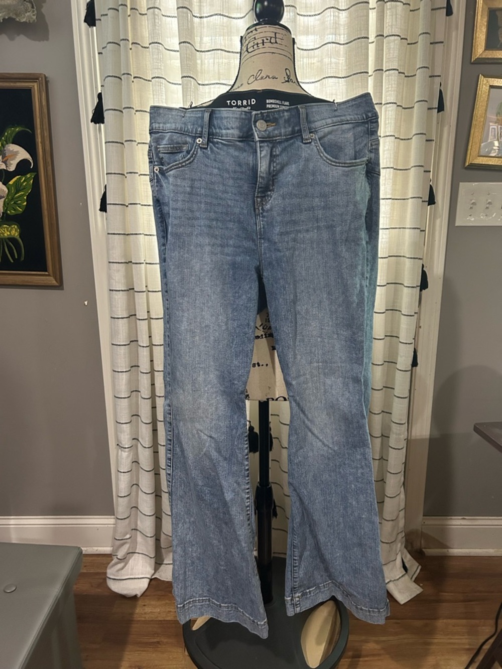 Torrid Light Wash Flare Jeans - Blue - Picture 2 of 8